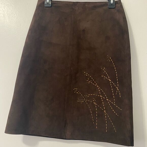 Ann Taylor Loft Suede Leather Skirt - Picture 1 of 6